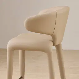 Debra Sand Beige Vegan Leather Counter Stool