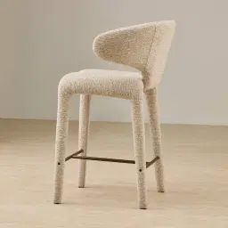 Debra Dusty Beige Fabric Counter Stool