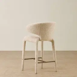 Debra Dusty Beige Fabric Counter Stool