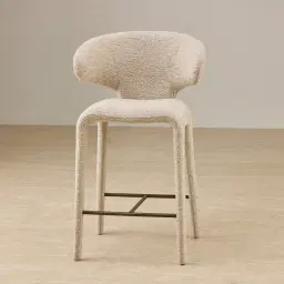 Debra Dusty Beige Fabric Counter Stool