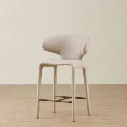 Debra Glacier Grey Vegan Leather Counter Stool