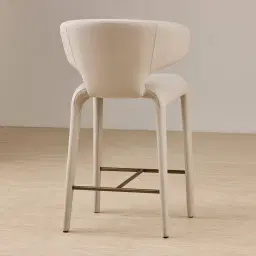 Debra Glacier Grey Vegan Leather Counter Stool