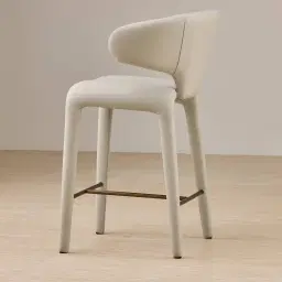 Debra Glacier Grey Vegan Leather Counter Stool