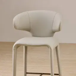 Debra Glacier Grey Vegan Leather Counter Stool