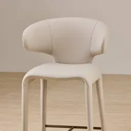 Debra Glacier Grey Vegan Leather Counter Stool