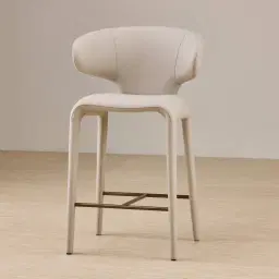 Debra Glacier Grey Vegan Leather Counter Stool