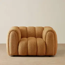 Gabriella Vintage Mustard Woven Fabric Occasional Chair