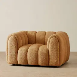 Gabriella Vintage Mustard Woven Fabric Occasional Chair