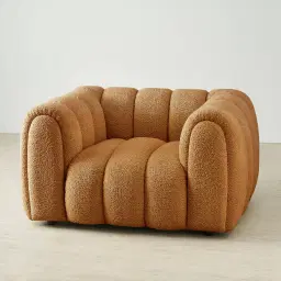 Gabriella Vintage Mustard Woven Fabric Occasional Chair