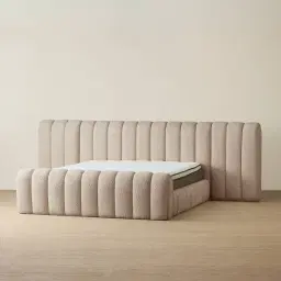 Gabriella Mid Beige Fabric Queen Bed