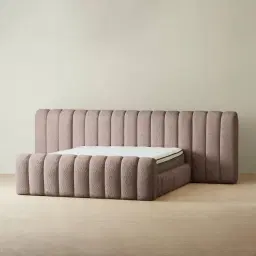 Gabriella Warm Taupe Fabric Queen Bed