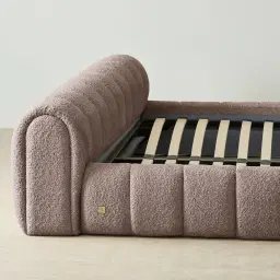 Gabriella Warm Taupe Fabric Queen Bed