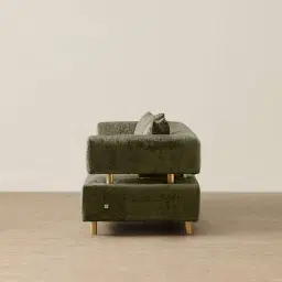 Malta II 2-Seater Green Chenille Fabric Sofa