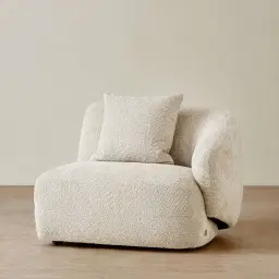 Willow Stone Cream Woven Fabric Modular Right Arm Seat
