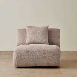 Willow Warm Taupe Woven Fabric Modular Armless Seat