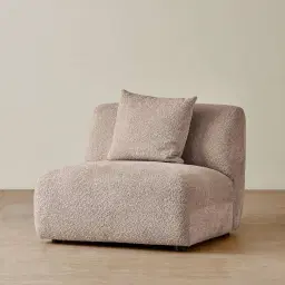 Willow Warm Taupe Woven Fabric Modular Armless Seat