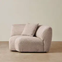Willow Warm Taupe Woven Fabric Modular Corner Seat