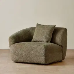 Willow Winter Moss Woven Fabric Modular Left Arm Seat