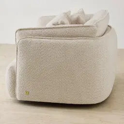 Marcela Stone Cream Woven Fabric Swivel Occasional Chair