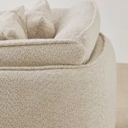 Marcela Stone Cream Woven Fabric Swivel Occasional Chair