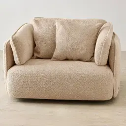 Marcela Antelope Woven Fabric Swivel Occasional Chair