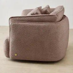 Marcela Warm Taupe Woven Fabric Swivel Occasional Chair