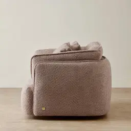 Marcela Warm Taupe Woven Fabric Swivel Occasional Chair