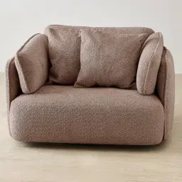 Marcela Warm Taupe Woven Fabric Swivel Occasional Chair