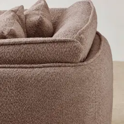 Marcela Warm Taupe Woven Fabric Swivel Occasional Chair
