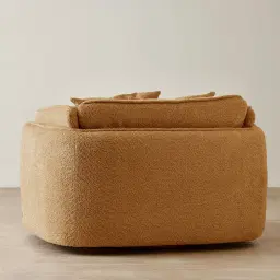 Marcela Vintage Mustard Woven Fabric Swivel Occasional Chair