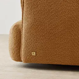 Marcela Vintage Mustard Woven Fabric Swivel Occasional Chair