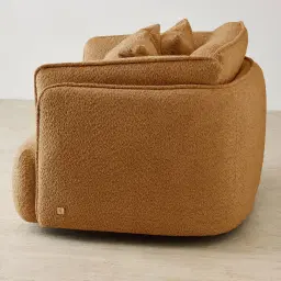 Marcela Vintage Mustard Woven Fabric Swivel Occasional Chair