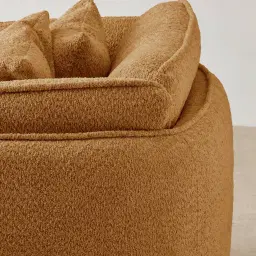 Marcela Vintage Mustard Woven Fabric Swivel Occasional Chair
