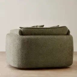 Marcela Winter Moss Woven Fabric Swivel Occasional Chair