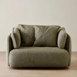 Marcela Winter Moss Woven Fabric Swivel Occasional Chair
