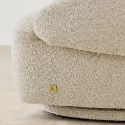 Verage Stone Cream Woven Fabric Swivel Occasional Chair