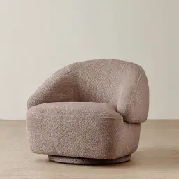 Verage Warm Taupe Woven Fabric Swivel Occasional Chair