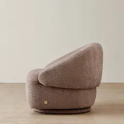 Verage Warm Taupe Woven Fabric Swivel Occasional Chair