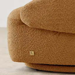 Verage Vintage Mustard Woven Fabric Swivel Occasional Chair