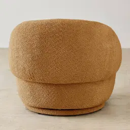 Verage Vintage Mustard Woven Fabric Swivel Occasional Chair