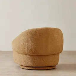 Verage Vintage Mustard Woven Fabric Swivel Occasional Chair