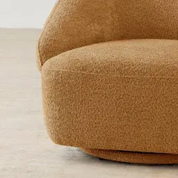 Verage Vintage Mustard Woven Fabric Swivel Occasional Chair