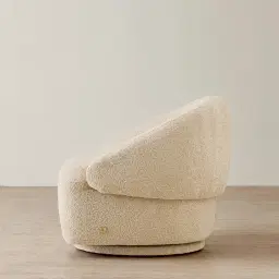 Verage Pearl Beige Fabric Swivel Occasional Chair