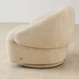 Verage Pearl Beige Fabric Swivel Occasional Chair