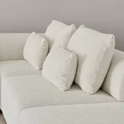 Riviera III Stone Cream Woven Fabric Sofa - Armless