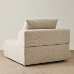 Riviera III Mid Beige Woven Fabric Sofa - Armless