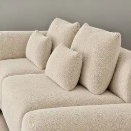 Riviera III Mid Beige Woven Fabric Sofa - Armless