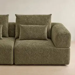 Riviera III Winter Moss Woven Fabric Sofa - Right Seat
