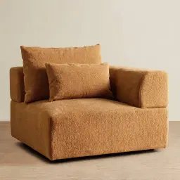 Riviera III Vintage Mustard Woven Fabric Sofa - Right Seat