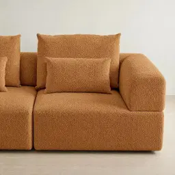 Riviera III Vintage Mustard Woven Fabric Sofa - Right Seat